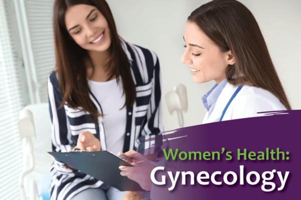 Women's Health: Gynecology / Female patient talking with doctor